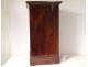 Empire mahogany bedside table gray marble gilt bronze columns XIXth