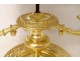 Hot water bottle lamp 2 lights Empire gilt bronze palmettes flowers 20th century