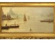 HST navy painting Dutch school port boats Netherlands Holland XIXth