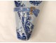 Quimper Porquier-Beau earthenware bouquetiere applique cornet XIXth century coat of arms