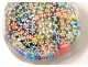 Sulfide cut crystal paperweight millefiori flowers 20th century