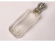 19th century cut crystal glass salt bottle in solid silver