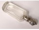 19th century cut crystal glass salt bottle in solid silver