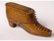 Snuff box carved wood shoe shoe Popular Art XIXth century
