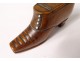 Snuff box carved wood shoe shoe Popular Art XIXth century
