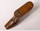Snuff box carved wood shoe shoe Popular Art XIXth century