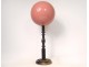 Wig ball pink blown glass support blackened wood XIXth century