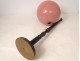 Wig ball pink blown glass support blackened wood XIXth century