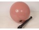 Wig ball pink blown glass support blackened wood XIXth century