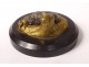 Small paperweight sculpture bronze dog lying black marble XVIIIth XIXth