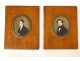 Pair of miniature portraits of young men Sabatier Restoration 19th century