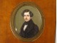 Pair of miniature portraits of young men Sabatier Restoration 19th century