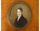 Pair of miniature portraits of young men Sabatier Restoration 19th century