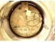 Sienna marble terminal clock bronze palmettes cassolette Restoration XIXth