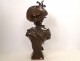 Bronze sculpture bust young woman Hippolyte Moreau Art Nouveau XIXth century