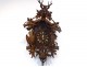 Cuckoo clock carved wood wall clock Black Forest deer hare XIX