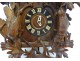 Cuckoo clock carved wood wall clock Black Forest deer hare XIX