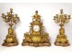 Mantelpiece clock candelabra 6 lights gilded bronze Napoleon III XIXth