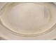Solid silver round dish Farmers General Old man coat of arms 579gr XVIIIth