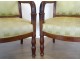 Pair of mahogany armchairs with Jacob palmettes I Empire 19th century