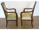 Pair of mahogany armchairs with Jacob palmettes I Empire 19th century