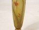 Vase piedouche glass paste Daum Nancy flowers lilies lilies Art Nouveau XIXth