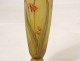 Vase piedouche glass paste Daum Nancy flowers lilies lilies Art Nouveau XIXth
