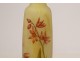 Vase piedouche glass paste Daum Nancy flowers lilies lilies Art Nouveau XIXth