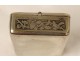 Matchbox silver metal wax case Susse Frères Paris flowers XIXth