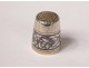 Solid silver Russian thimble niello flowers 6.48gr 20th century