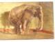 Small HSP animal painting Atelier René Hérisson elephant dog study 19th