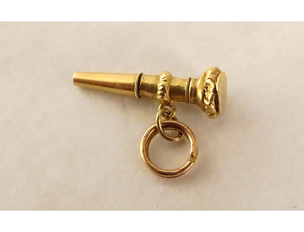 Clé De Montre à Gousset En Or Et Pierre – XIXème Siècle, Occasion, Superbe état