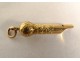 Miniature whistle jewel charm solid gold 18 carats PB 3.28gr XIXth century