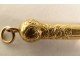 Miniature whistle jewel charm solid gold 18 carats PB 3.28gr XIXth century