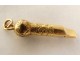 Miniature whistle jewel charm solid gold 18 carats PB 3.28gr XIXth century