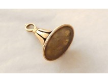 Seal gold stamp intaglio agate antique woman PB 4.37gr XIXth century