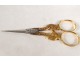 Pair of 18 carat solid gold scissors flowers foliage PB 9.87gr XIXth century