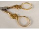 Pair of 18 carat solid gold scissors flowers foliage PB 9.87gr XIXth century