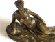 Small bronze sculpture reclining woman dancer Jean Garnier Art Nouveau 19th