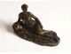 Small bronze sculpture reclining woman dancer Jean Garnier Art Nouveau 19th