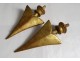 Pair of decorative elements curtain rods gilded wood arrows nineteenth century