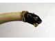 Letter opener solid gold 18K ivory enamel panther head emeralds Art Deco XXth