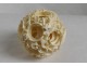 Canton ball carved ivory dragons stars foliage China XIXth century