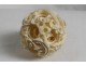 Canton ball carved ivory dragons stars foliage China XIXth century