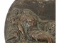 Small bas-relief plate bronze sculpture entombment Christ cherubs 18th