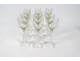 Series of 12 cut crystal stemmed glasses green color late 19th early 20th