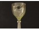 Series of 12 cut crystal stemmed glasses green color late 19th early 20th