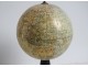 Terrestrial globe world map Geographer J. Forest rue Buci Paris wood XIXth