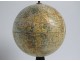 Terrestrial globe world map Geographer J. Forest rue Buci Paris wood XIXth