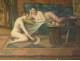 HST painting Louis Galliac interior scene naked women models painter XIXth